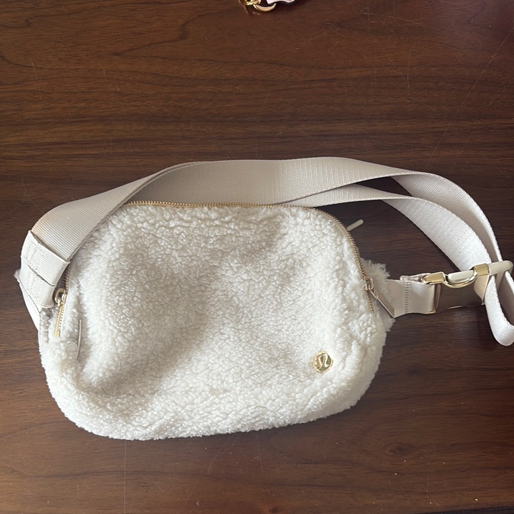 White Sherpa Crossbody Bag